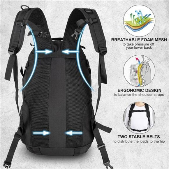 Tactical Hiking Backpack 30L Waterproof Molle Rucksack Outdoor Day Pack - Picture 3 of 7